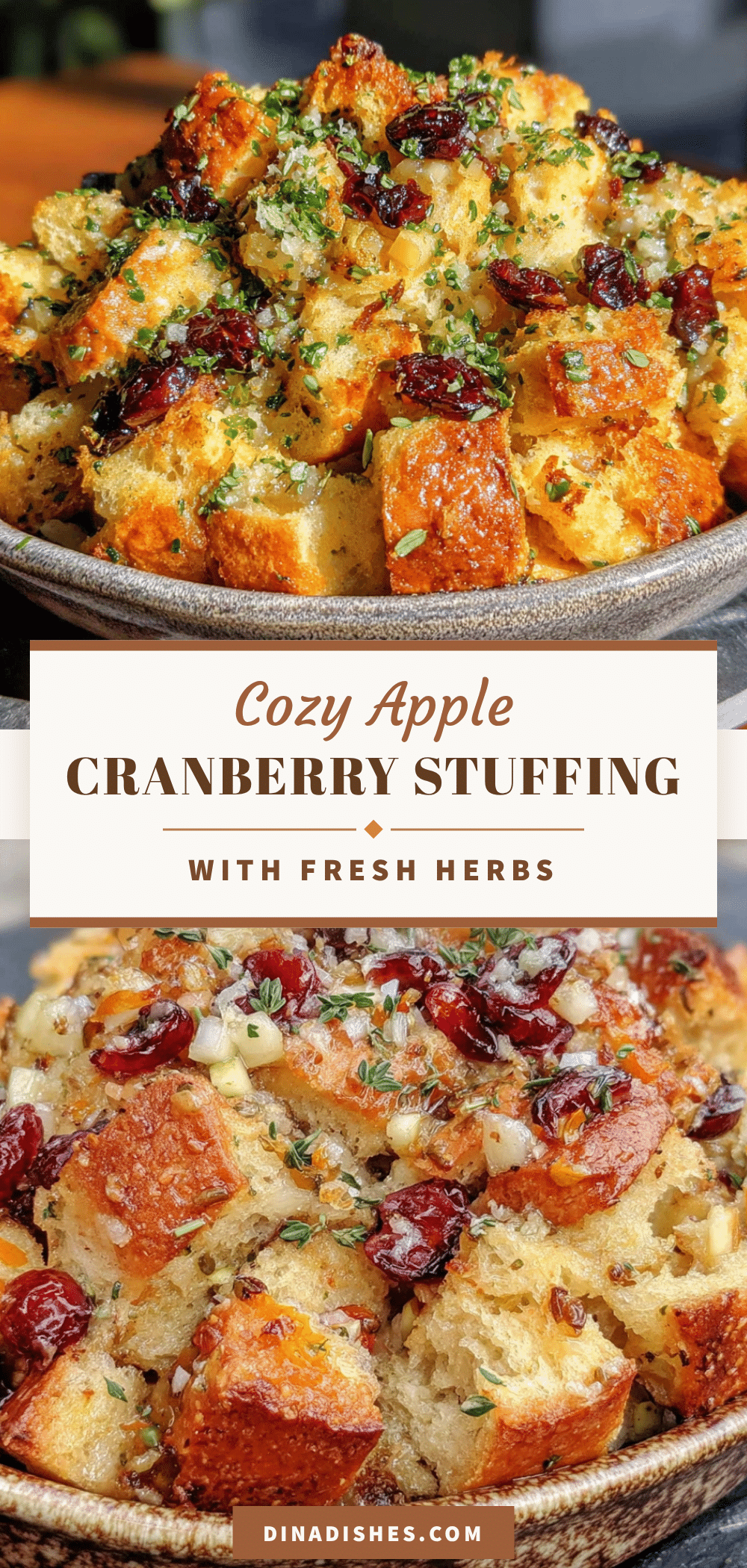 apple cranberry stuffing with fresh herbs recipe
