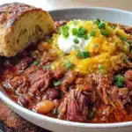 best easy three-bean crockpot chili recipe - featured image