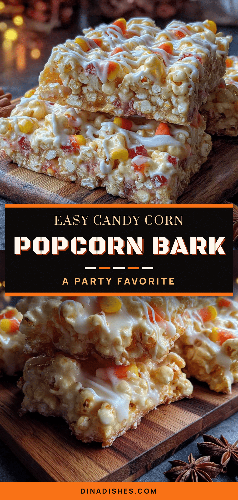candy corn popcorn bark recipe