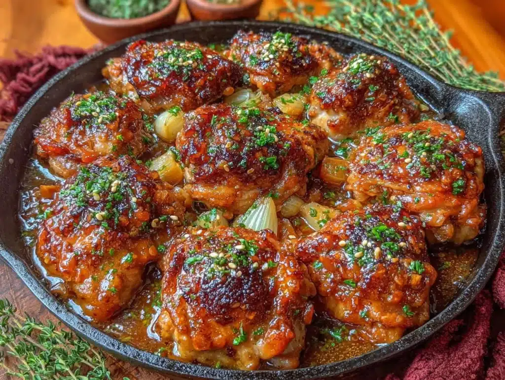 cozy honey garlic chicken thighs - featured image