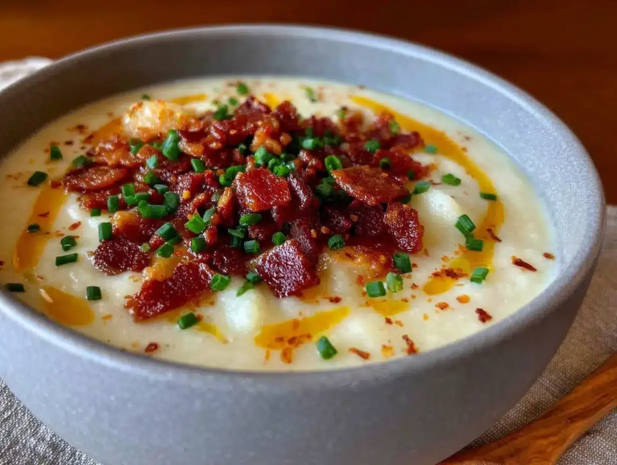 creamy slow cooker potato soup with bacon and chives preparation steps