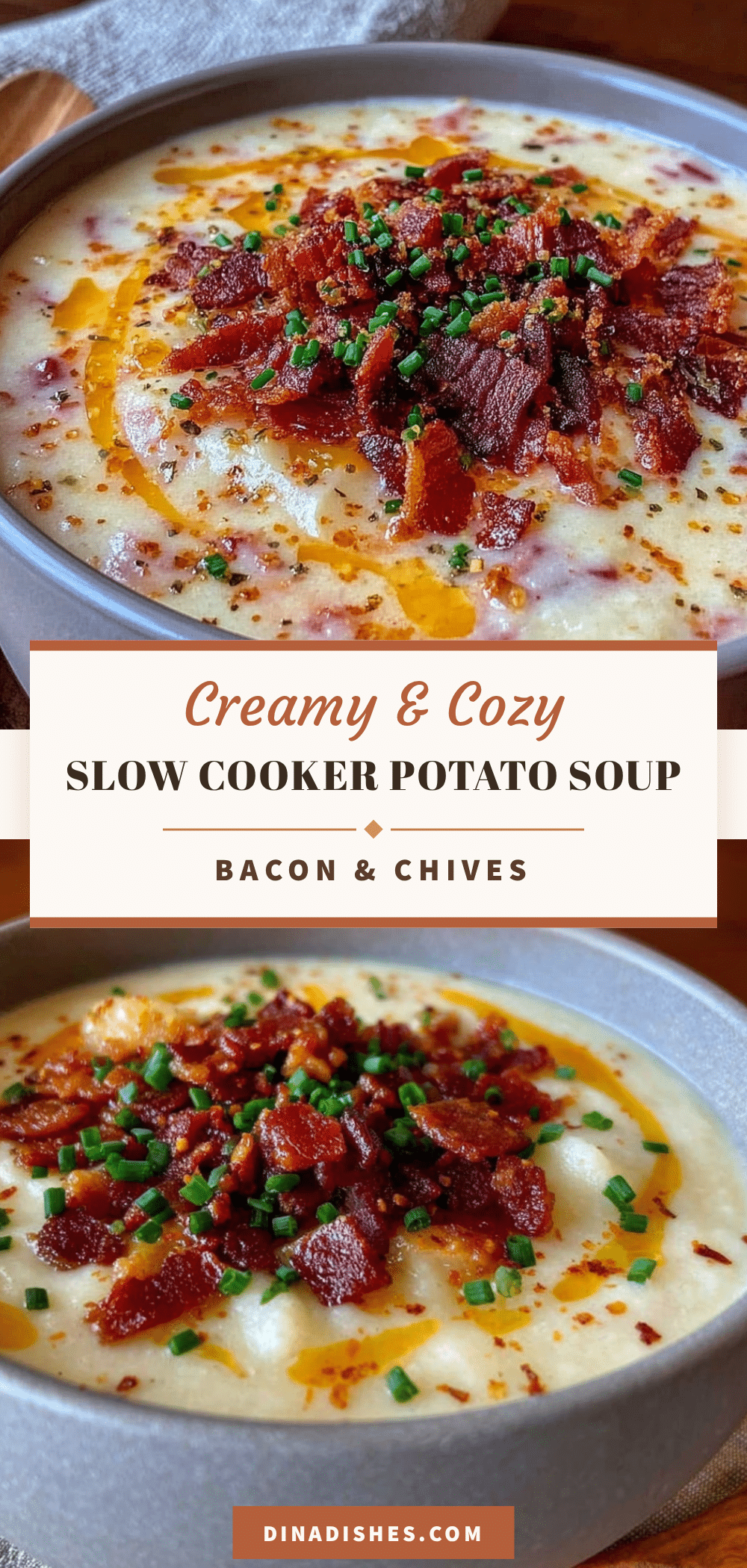 creamy slow cooker potato soup with bacon and chives recipe