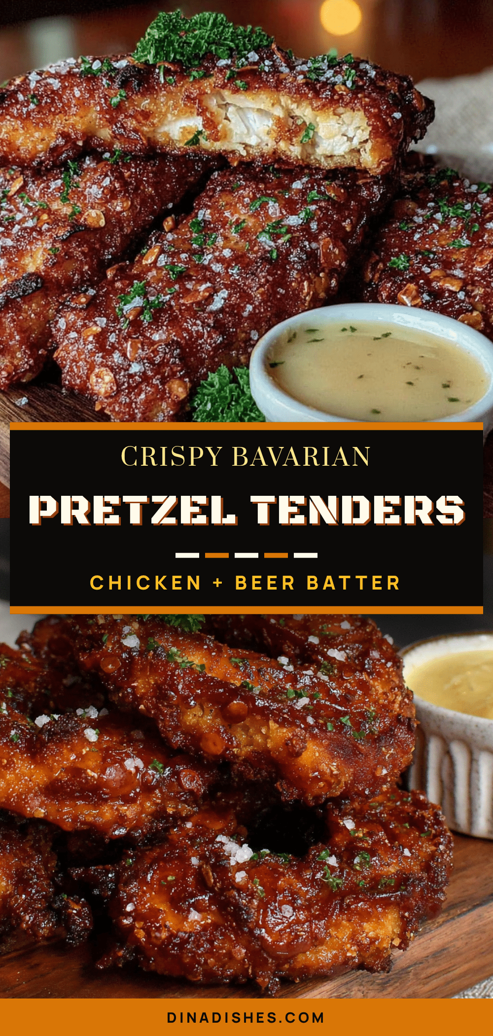Crispy Bavarian Pretzel Chicken Tenders recipe