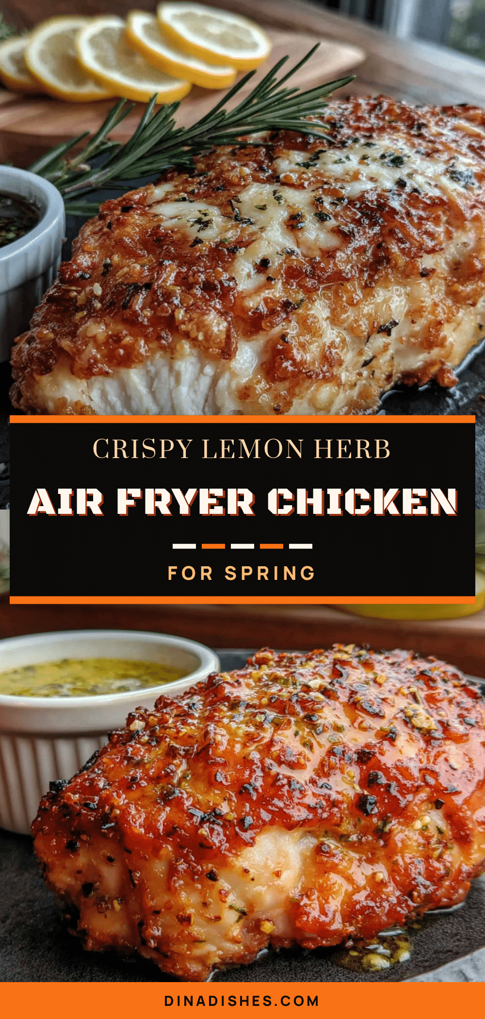 crispy lemon herb air fryer chicken recipe