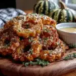 crispy parmesan delicata squash rings - featured image