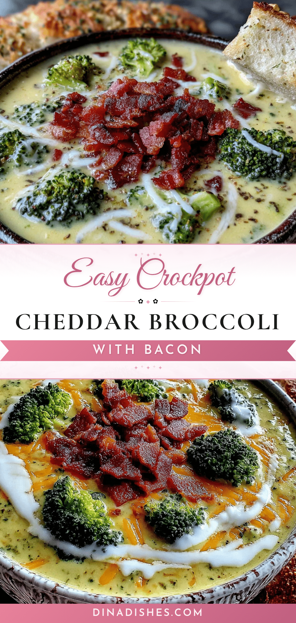 crockpot cheddar broccoli soup with bacon recipe