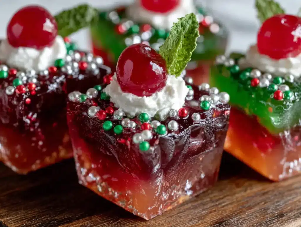 festive christmas jello shots - featured image
