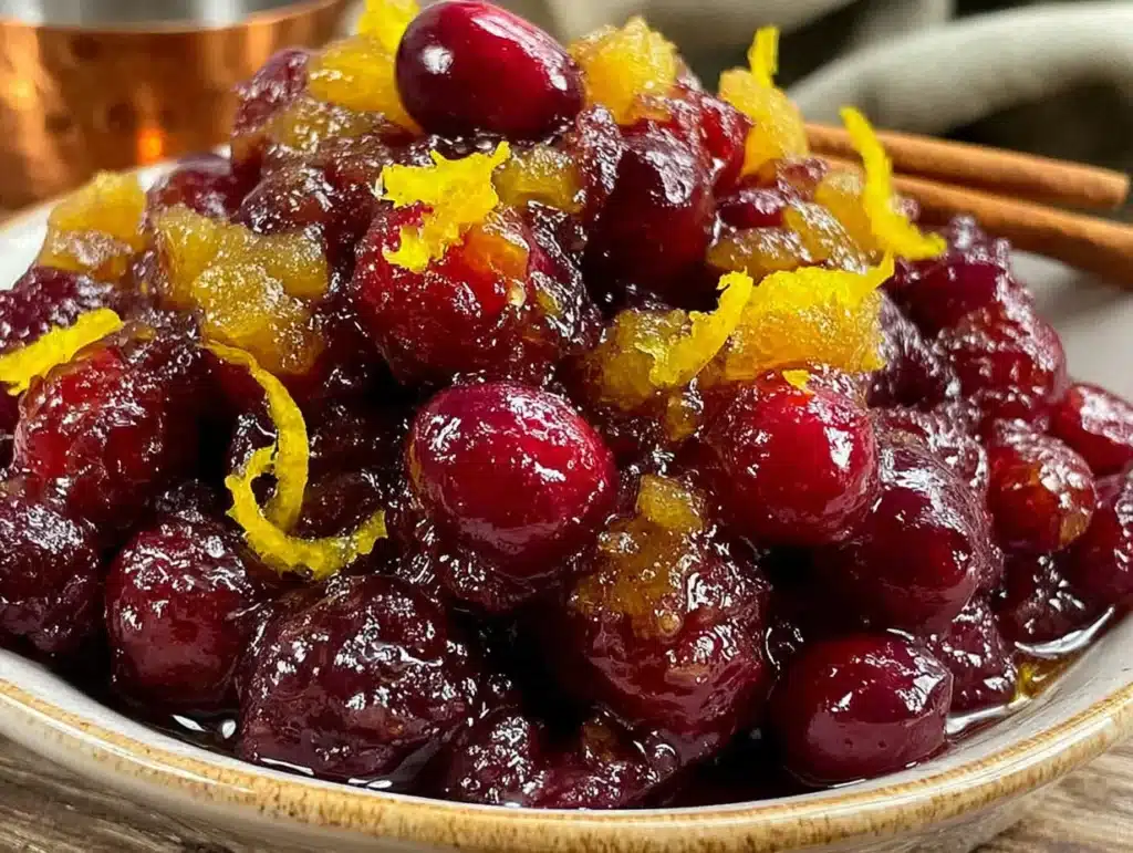 fresh cranberry orange relish with ginger - featured image