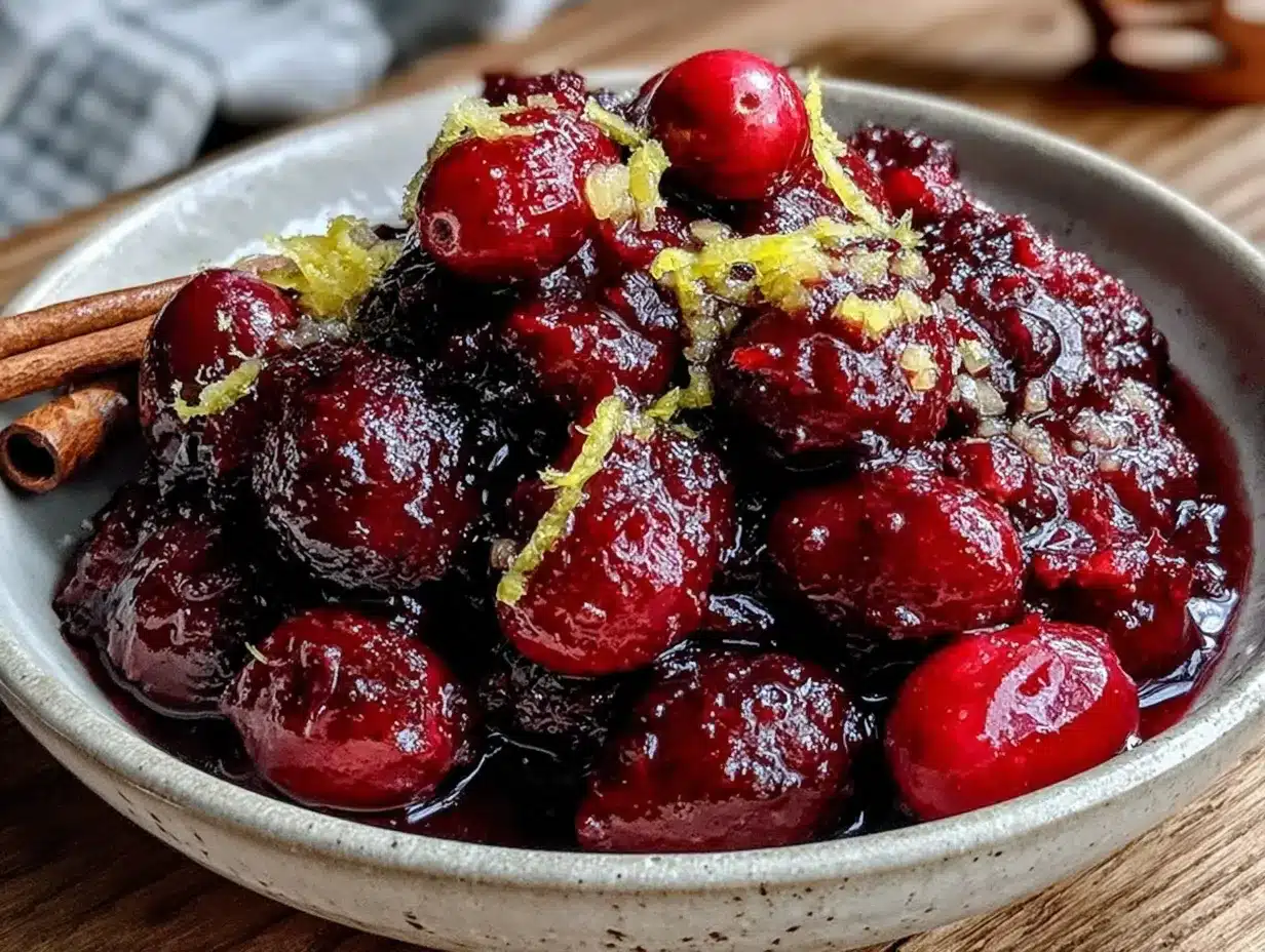 fresh cranberry orange relish with ginger preparation steps
