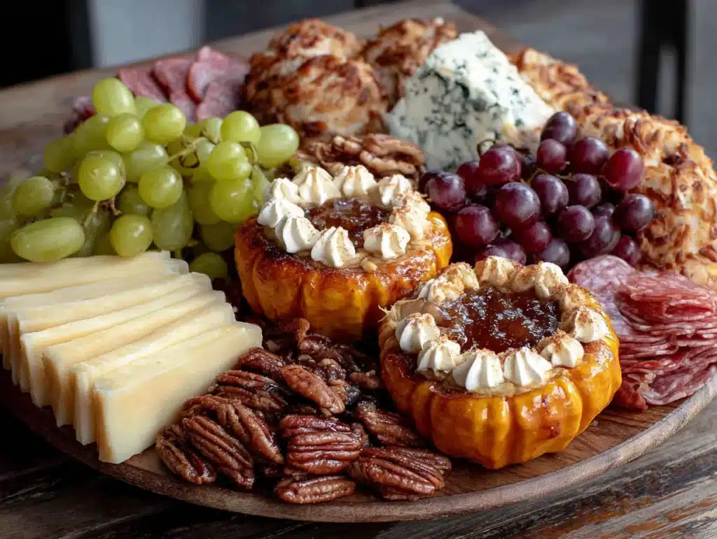 Friendsgiving charcuterie board mini pumpkin pies - featured image