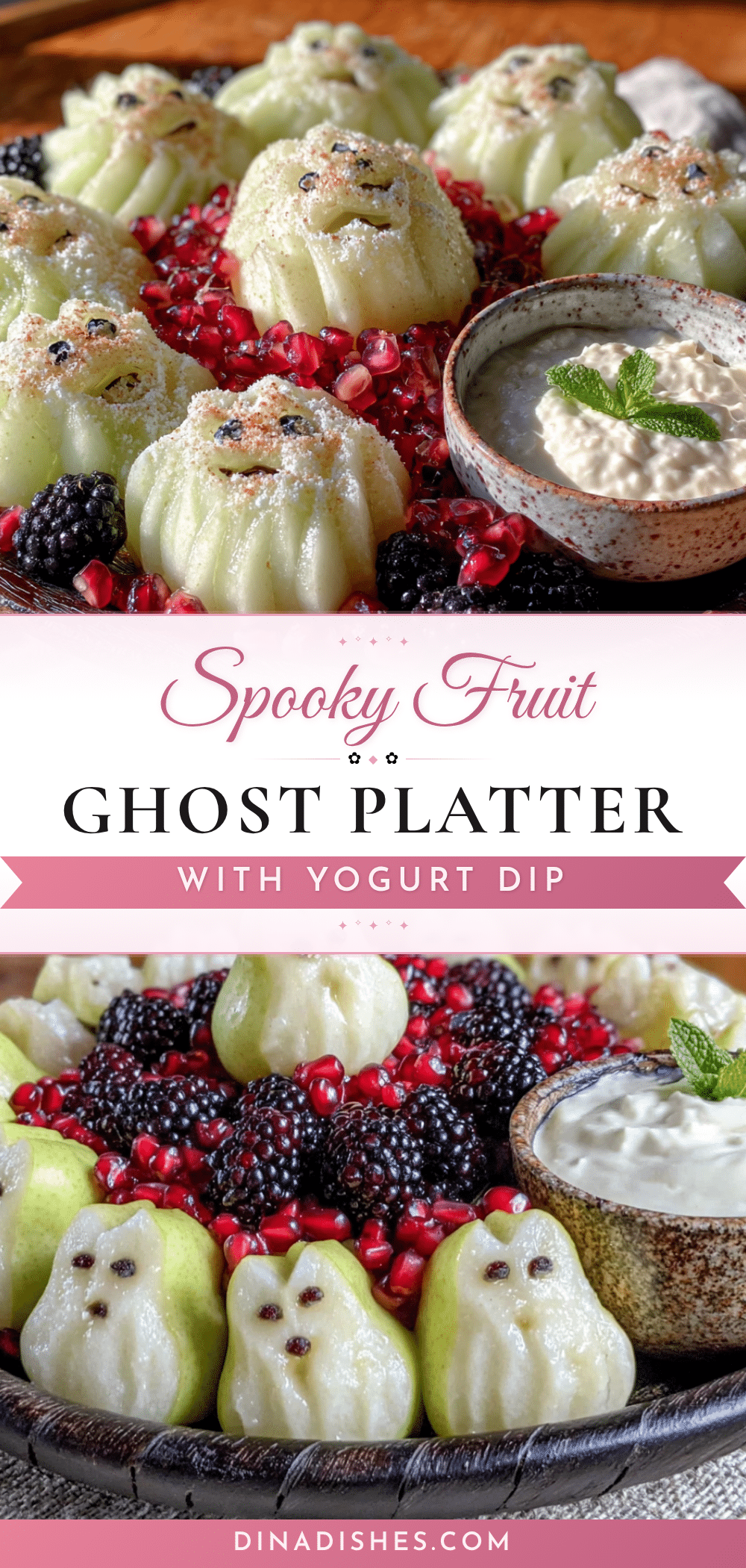fruit ghost platter with yogurt dip recipe