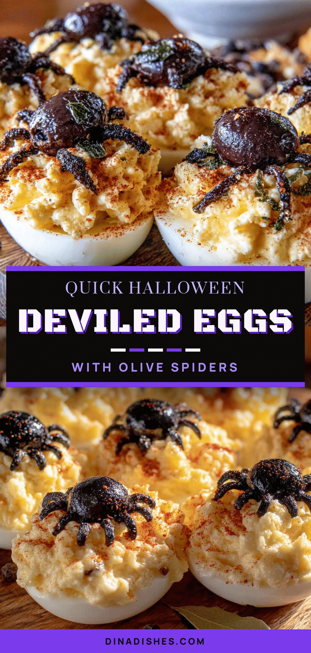 halloween deviled eggs with olive spiders recipe