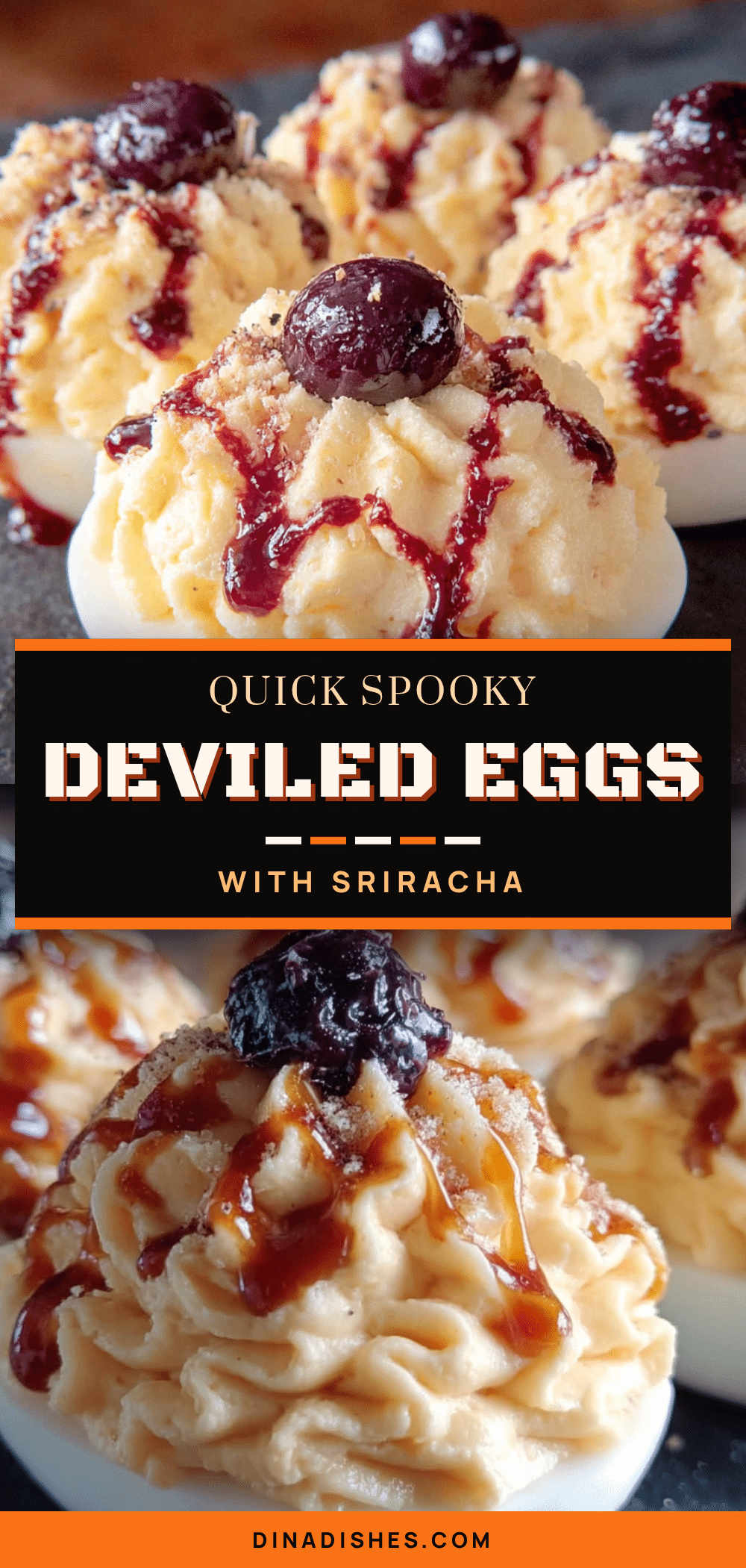 halloween deviled eggs with sriracha recipe