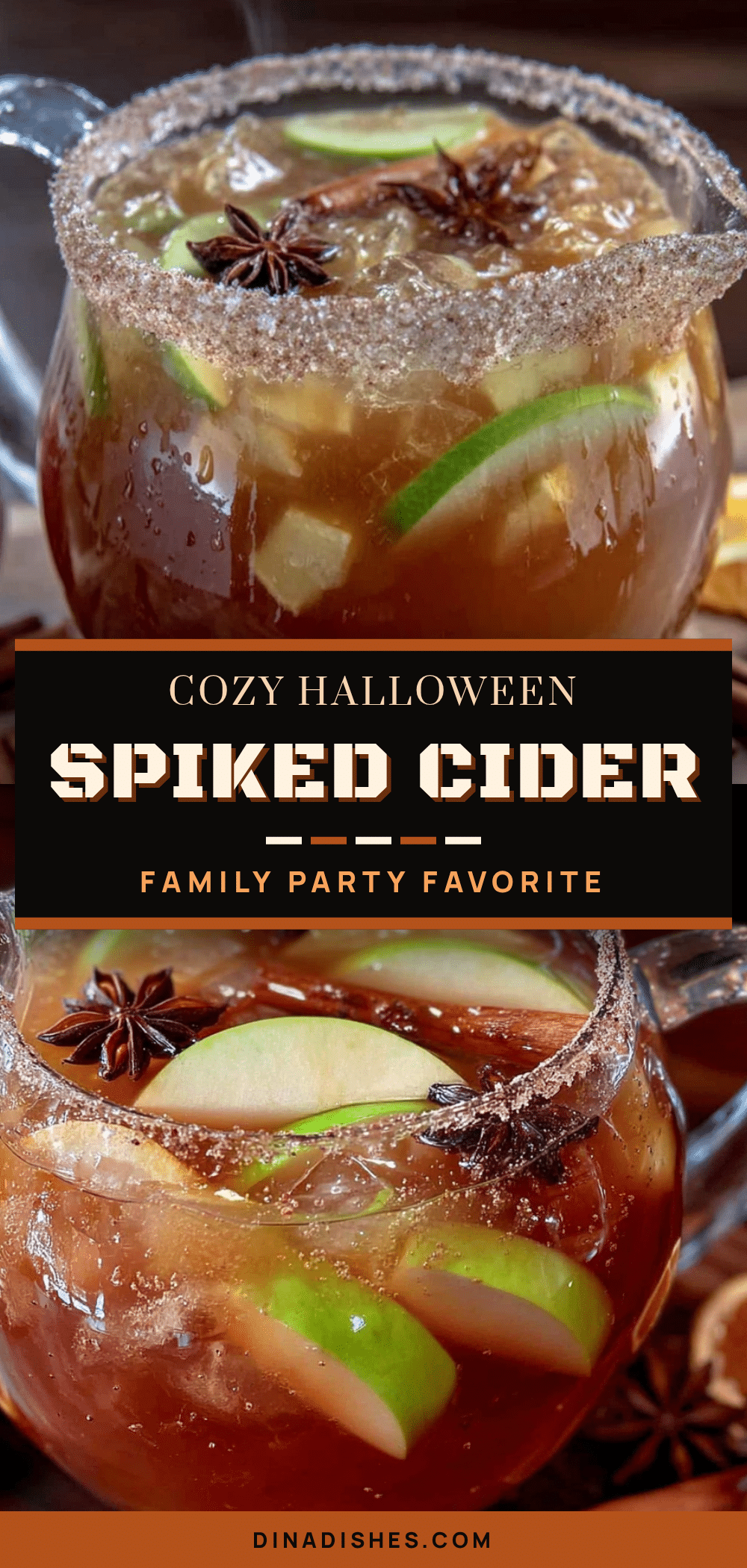 Halloween spiked apple cider sangria recipe