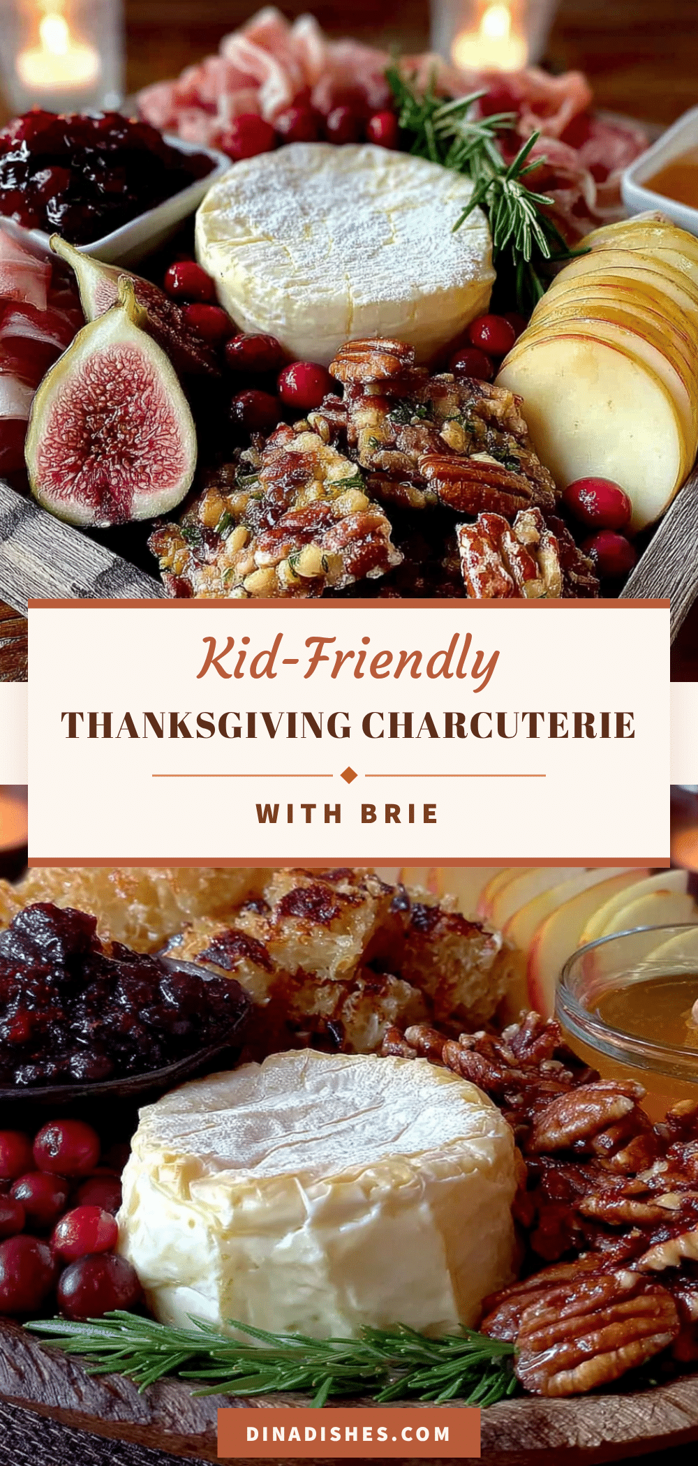 kid-friendly Thanksgiving charcuterie board with brie recipe