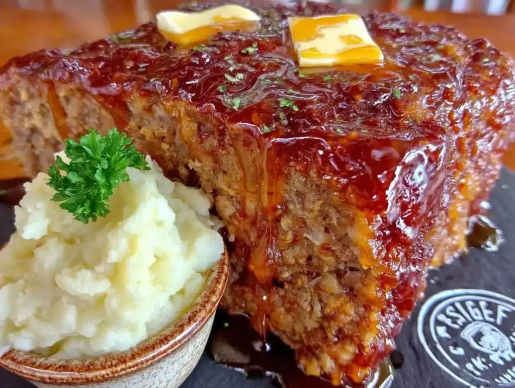 lighter classic meatloaf with brown sugar glaze - featured image