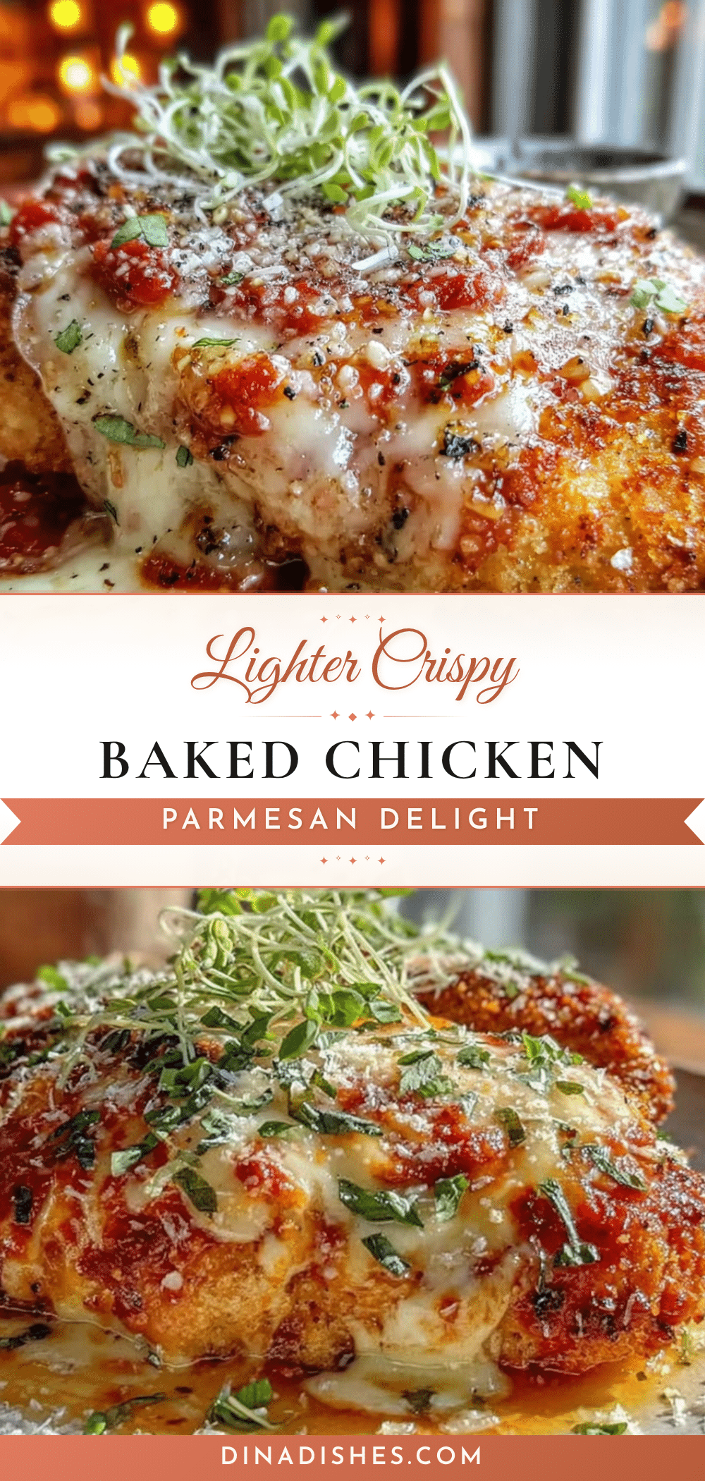 lighter crispy baked chicken parmesan recipe