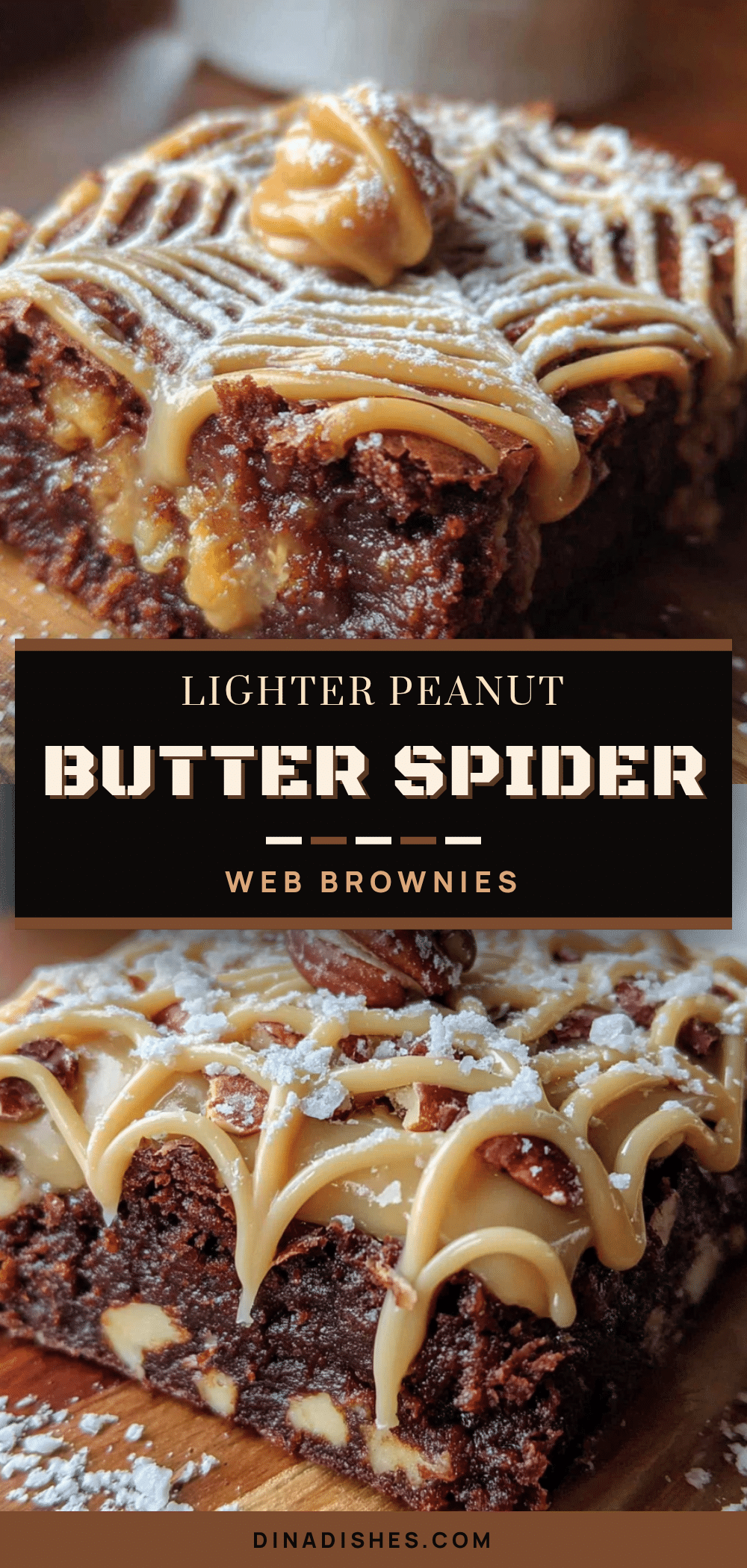 lighter peanut butter spider web brownies recipe