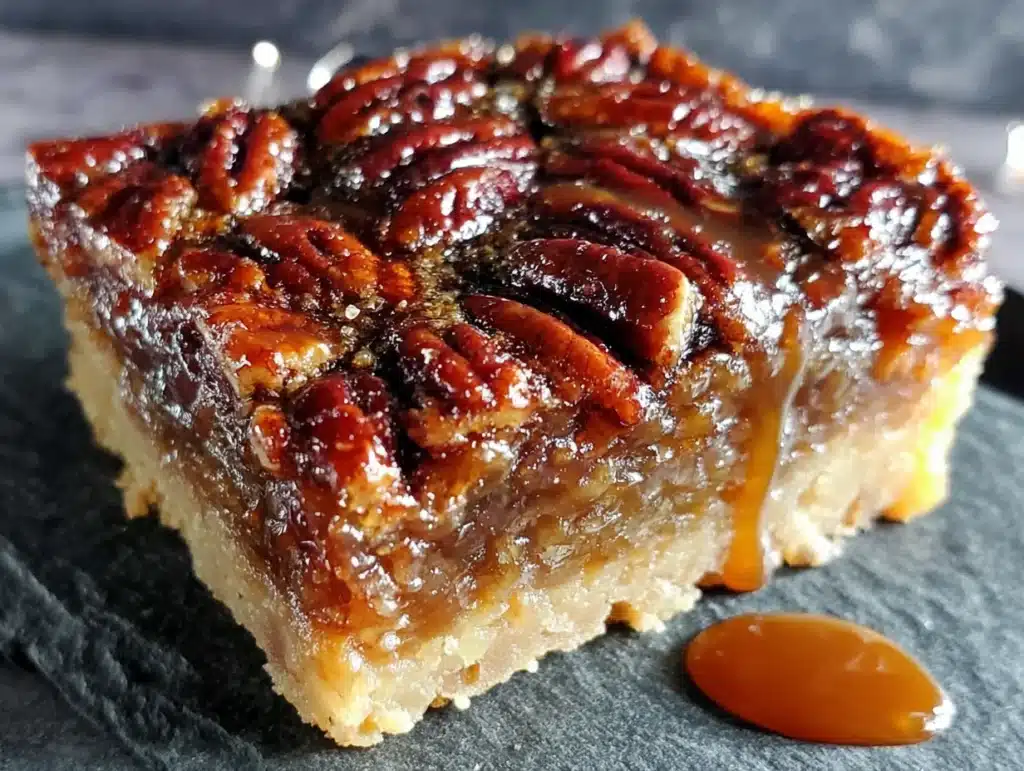 maple bourbon pecan pie bars - featured image