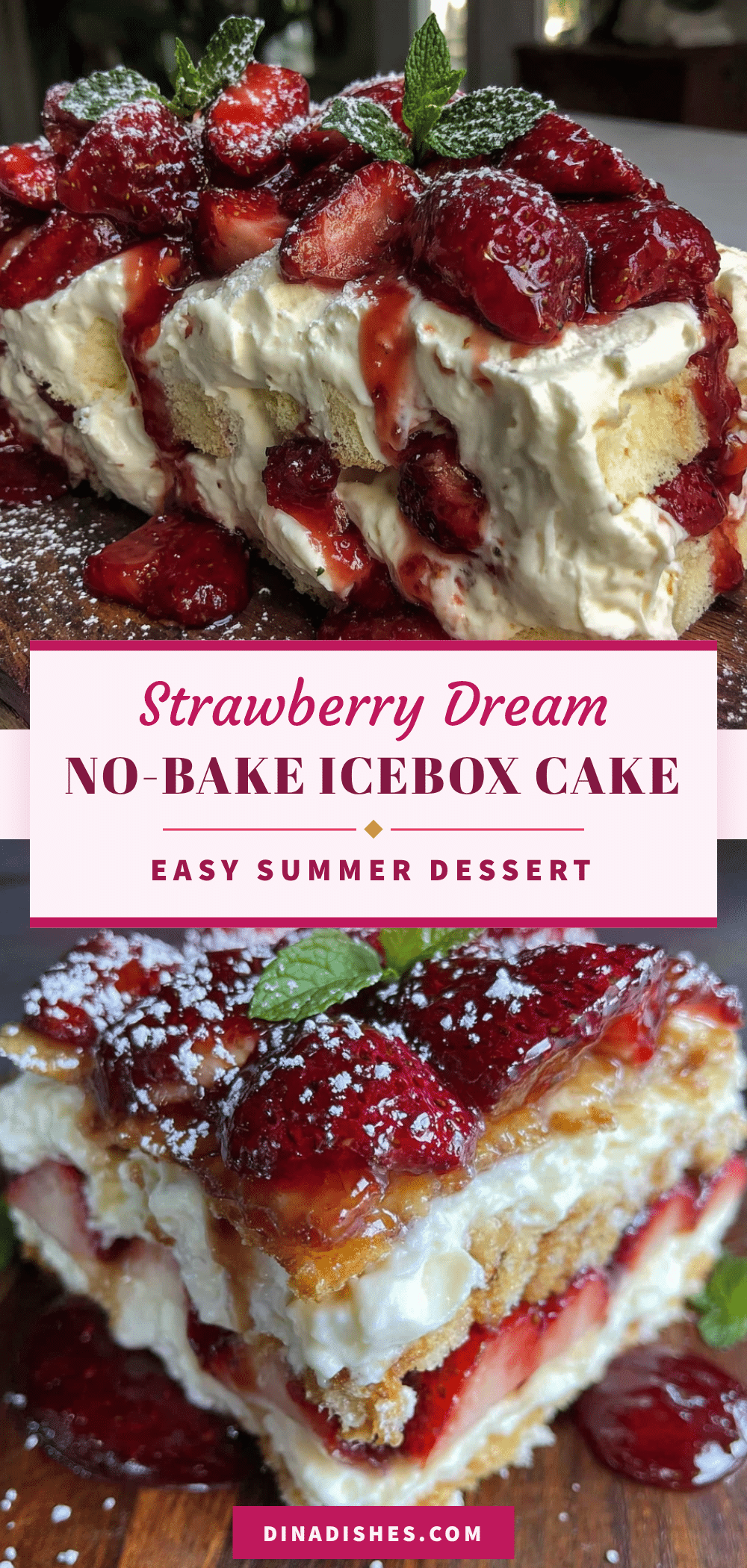 no-bake strawberry shortcake icebox cake recipe