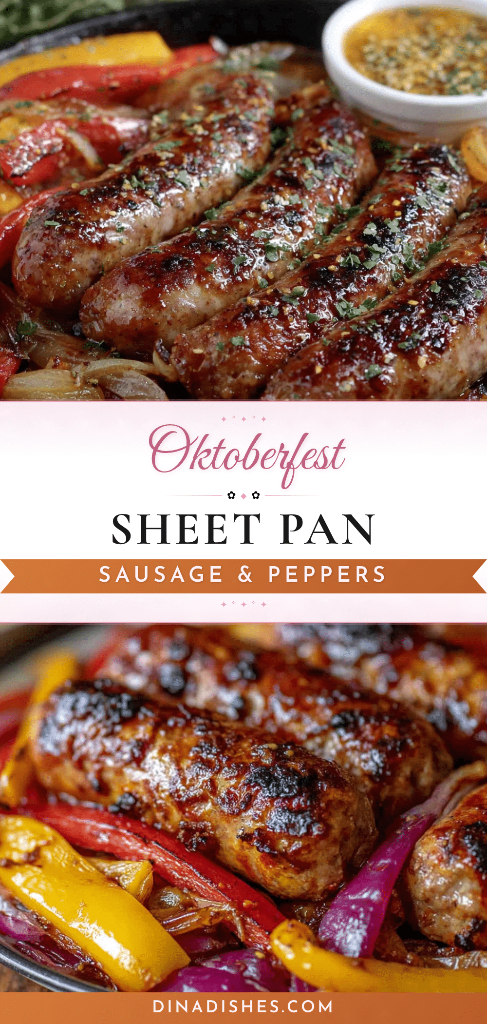 Oktoberfest Sheet Pan Sausage and Peppers recipe