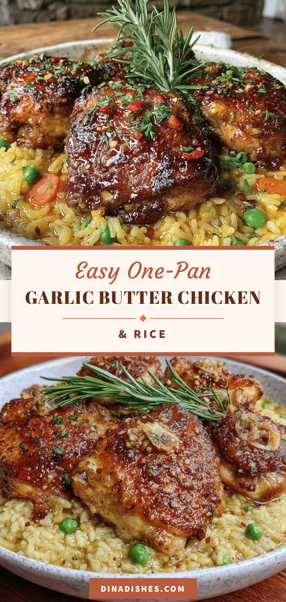 one-pan garlic butter chicken and rice recipe