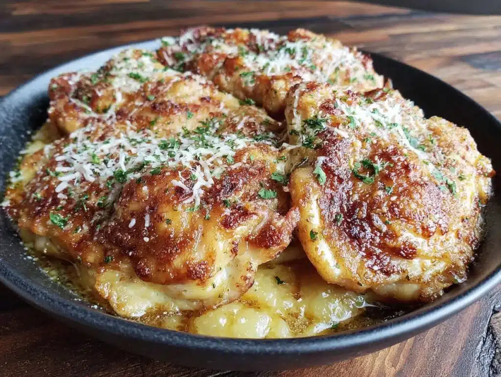 parmesan crockpot chicken thighs - featured image