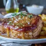 quick apple cider pork chops - featured image
