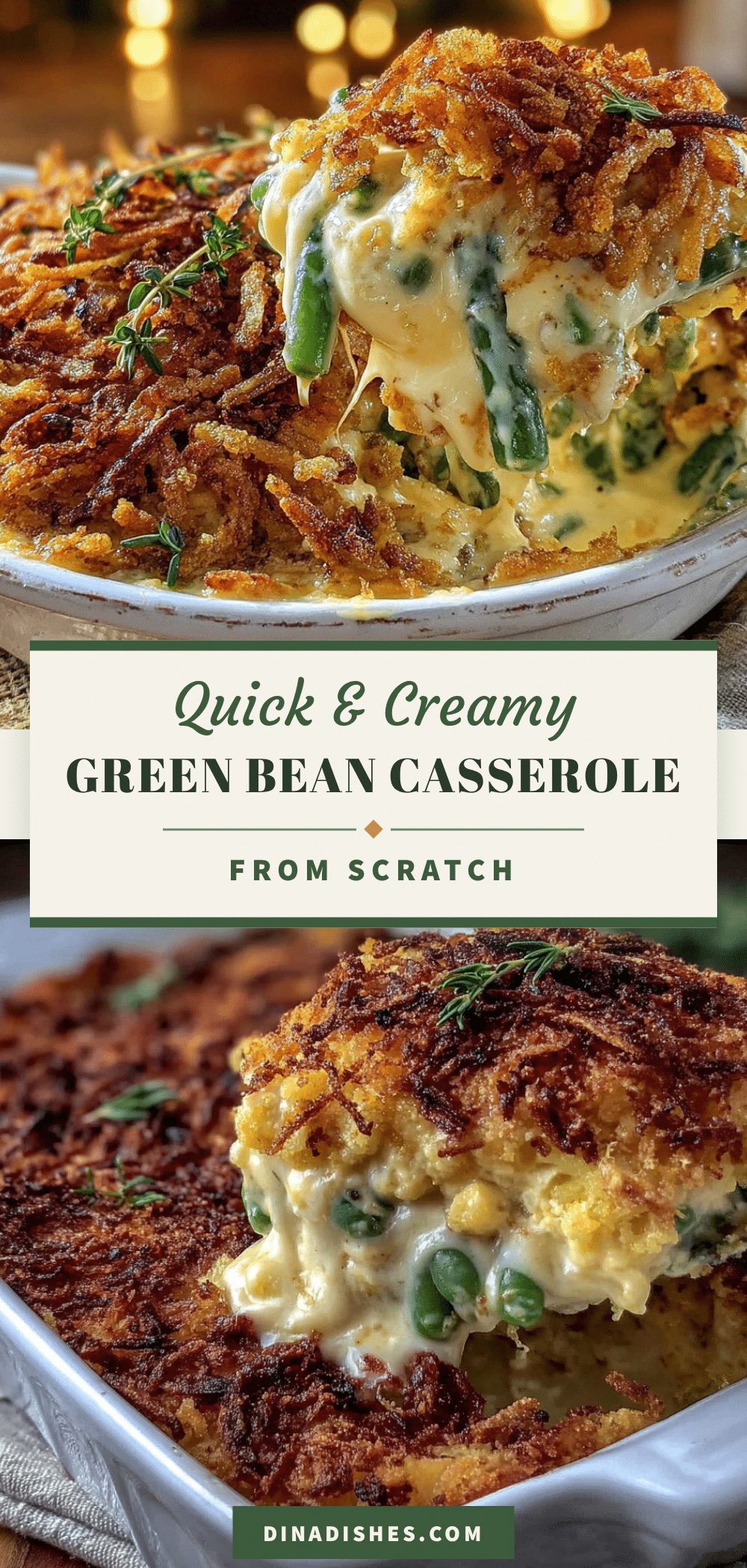 quick creamy green bean casserole recipe