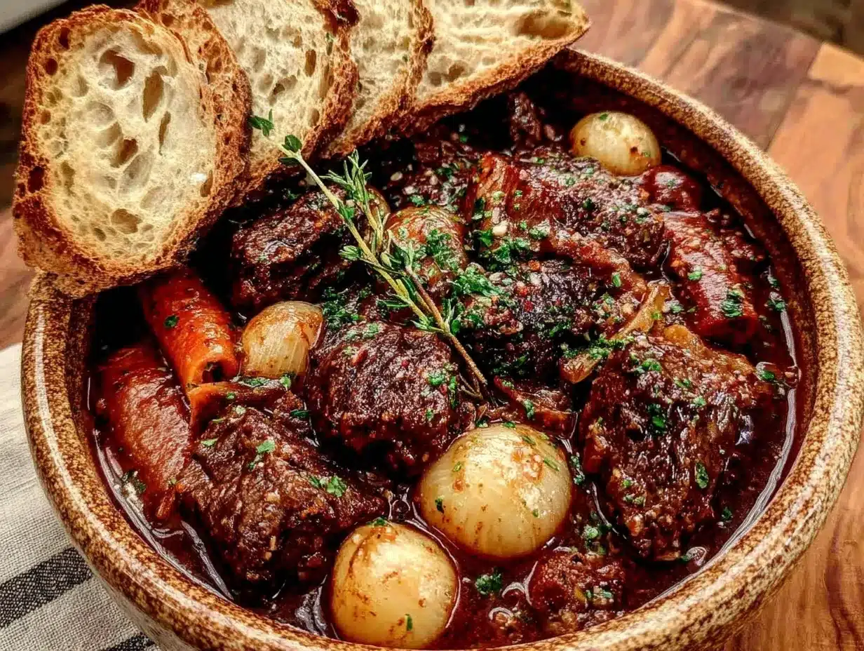 red wine beef stew preparation steps