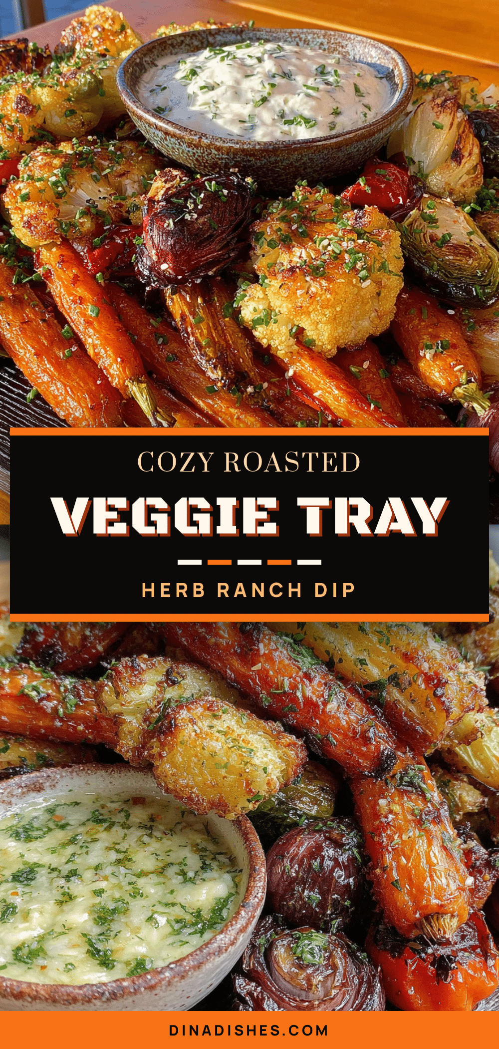 roasted halloween veggie tray with herb ranch dip recipe