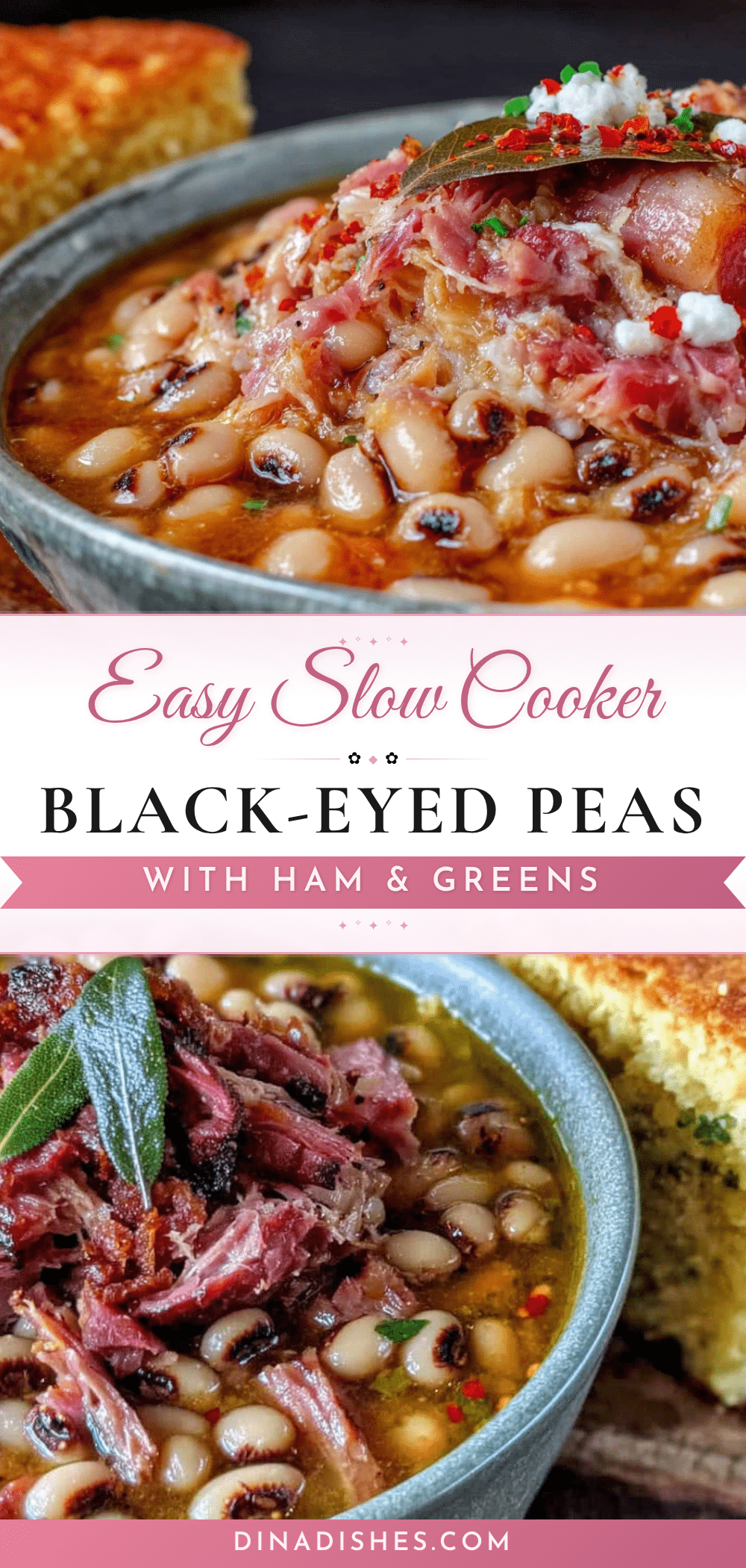 slow cooker black-eyed peas with ham recipe