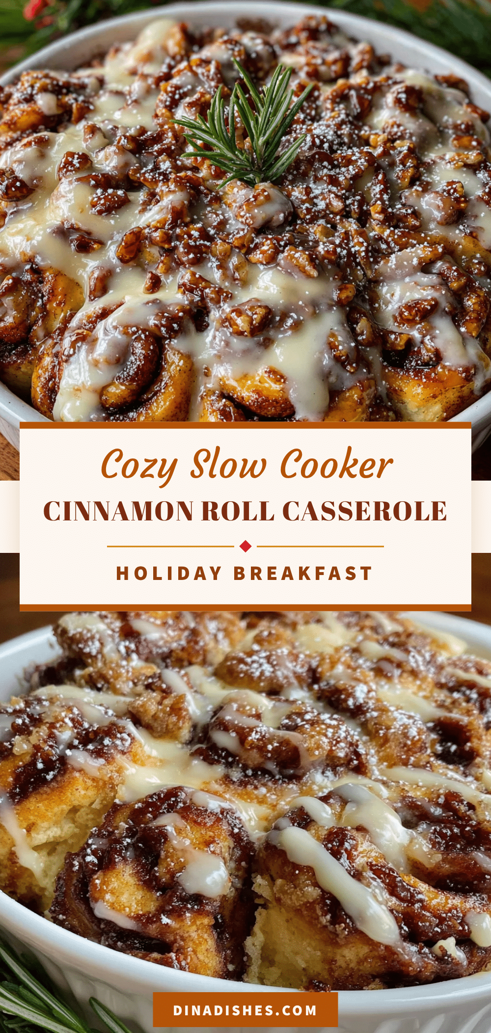 slow cooker cinnamon roll casserole recipe