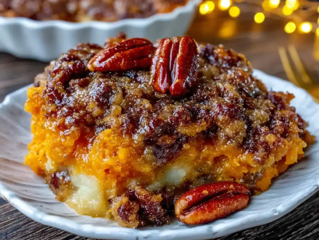 sweet potato casserole with pecan streusel - featured image