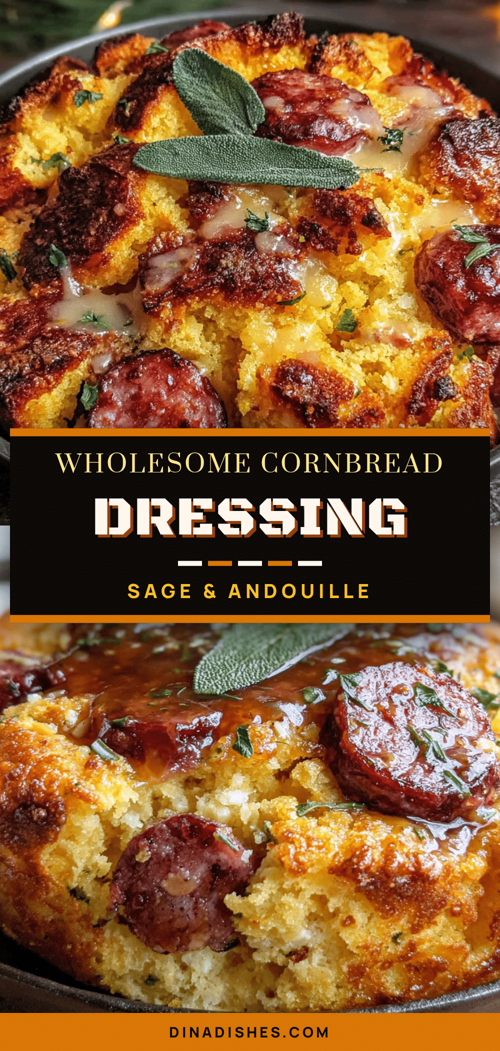 wholesome cornbread dressing with andouille sausage recipe