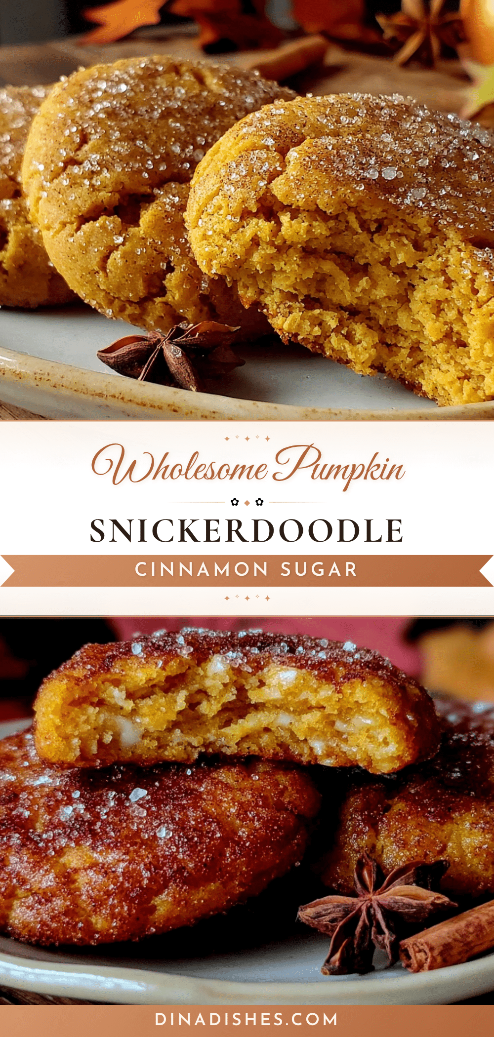 wholesome pumpkin snickerdoodle cookies recipe