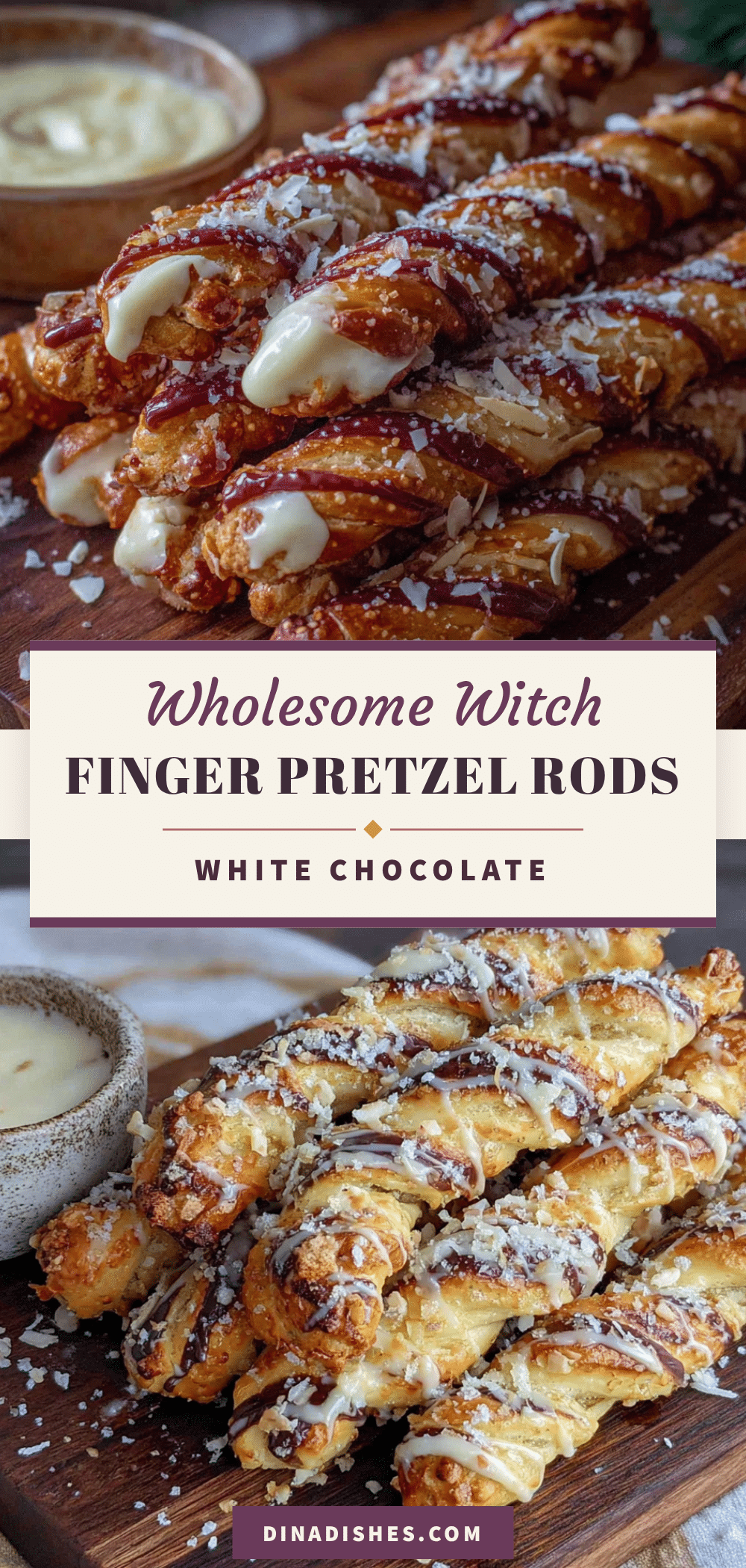 wholesome witch finger pretzel rods with white chocolate recipe
