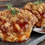 apple cider caramel crisp for two - featured image