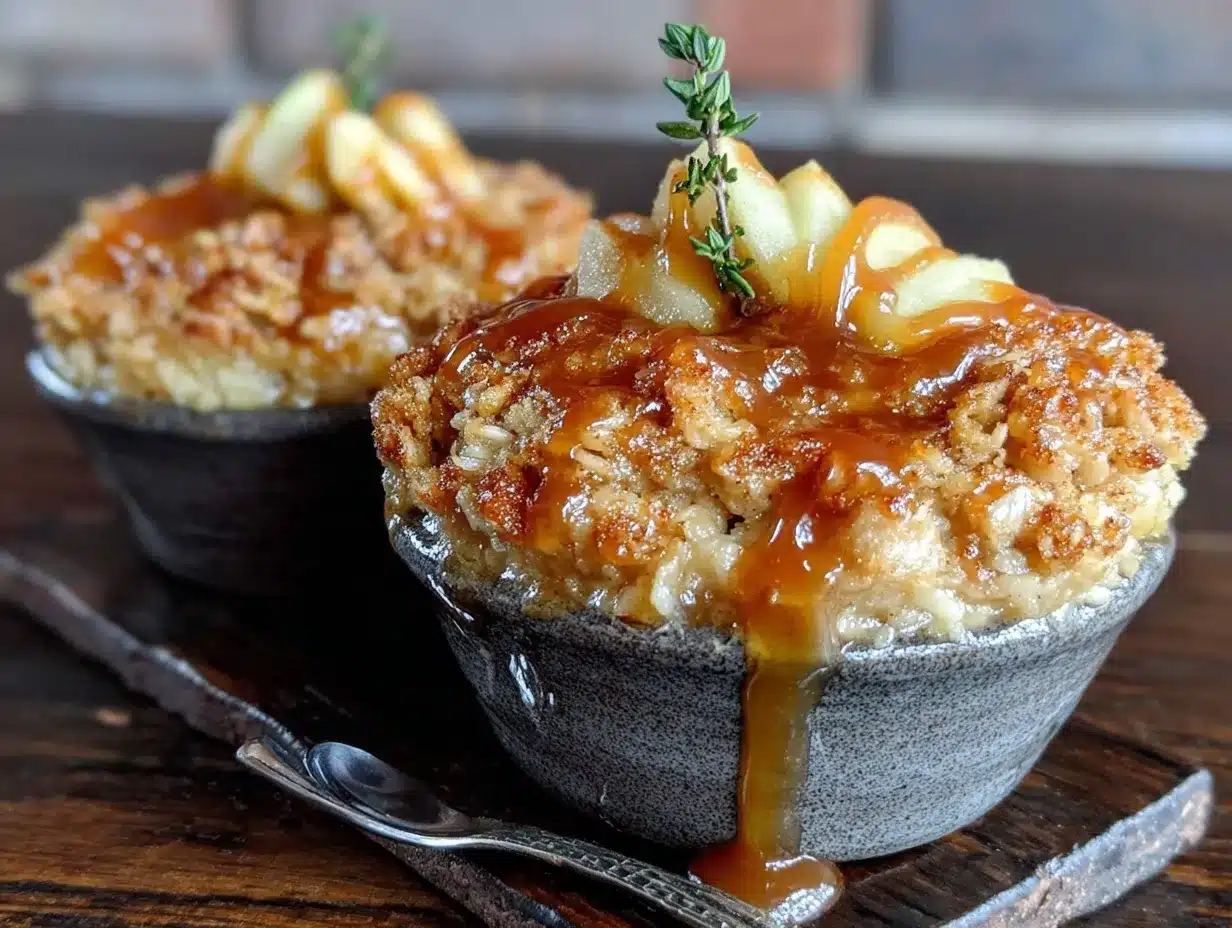 apple cider caramel crisp for two preparation steps