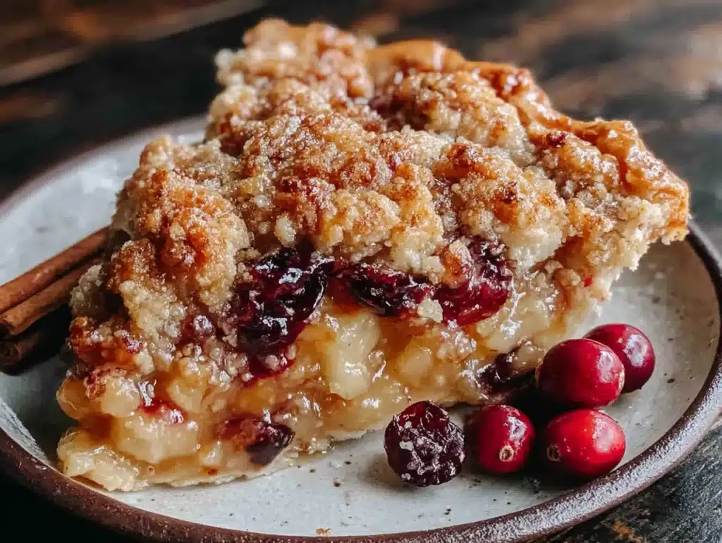 apple cranberry crumble pie - featured image