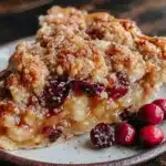 apple cranberry crumble pie - featured image