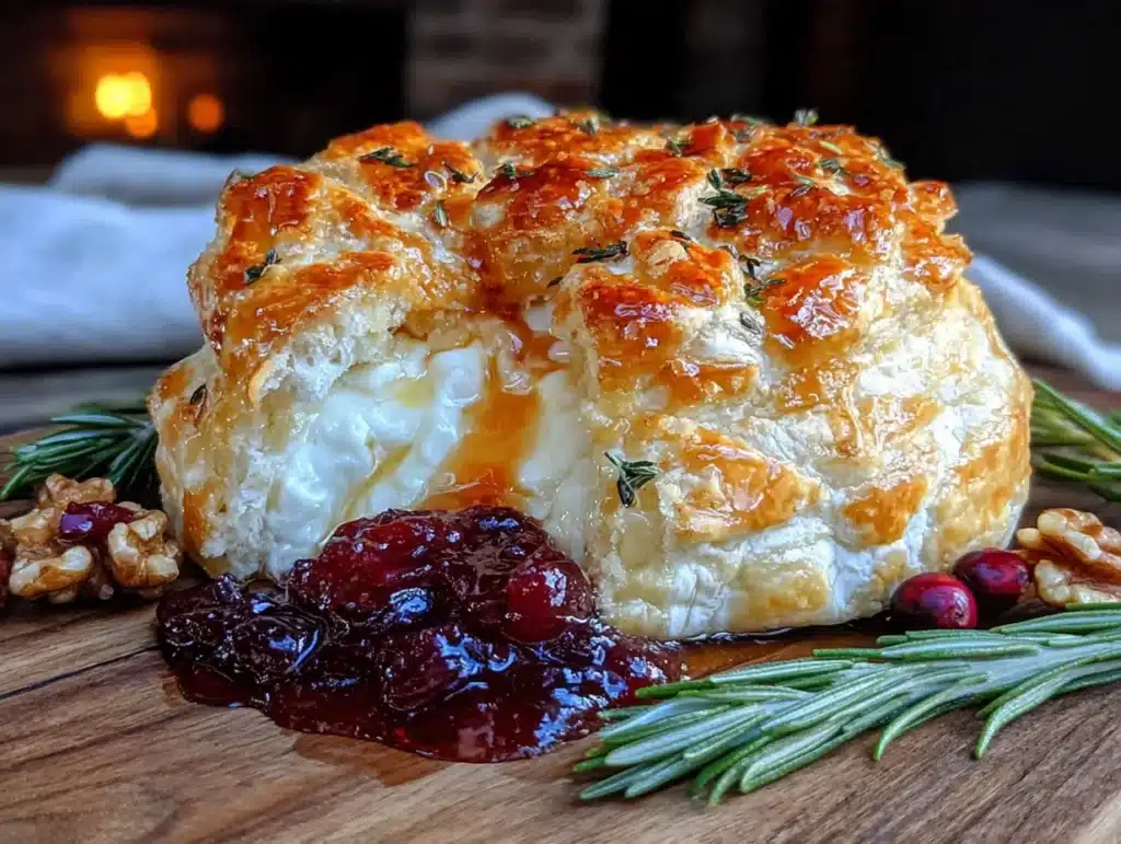 baked brie with honey - featured image