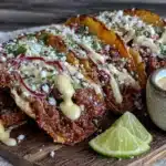 beef tacos with lime crema - featured image