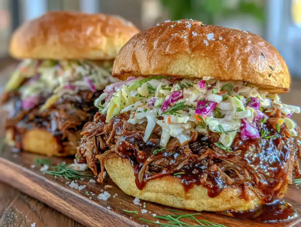 best easy slow cooker pulled pork sandwiches - featured image