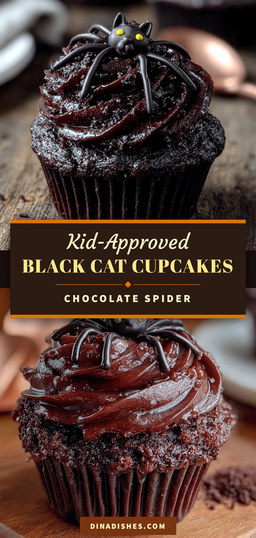 black cat spider cupcakes recipe