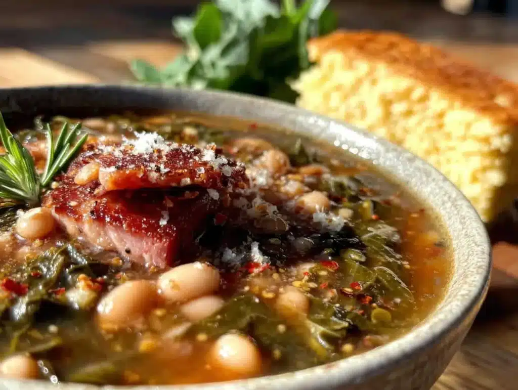 black-eyed pea and collard greens soup - featured image