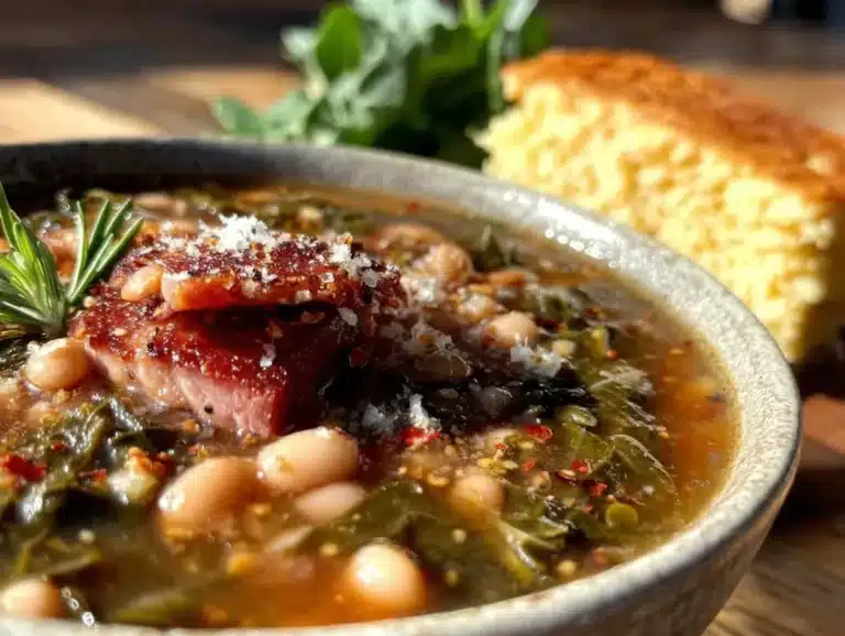 black-eyed pea and collard greens soup - featured image