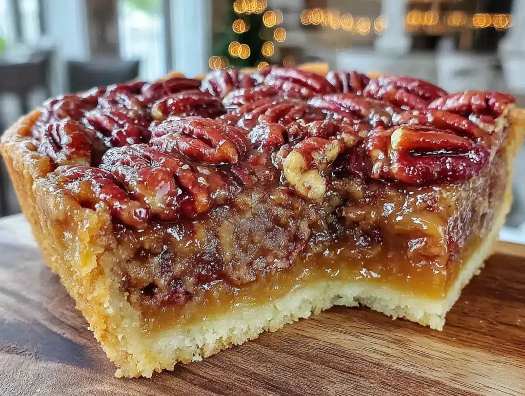 bourbon pecan pie bars - featured image