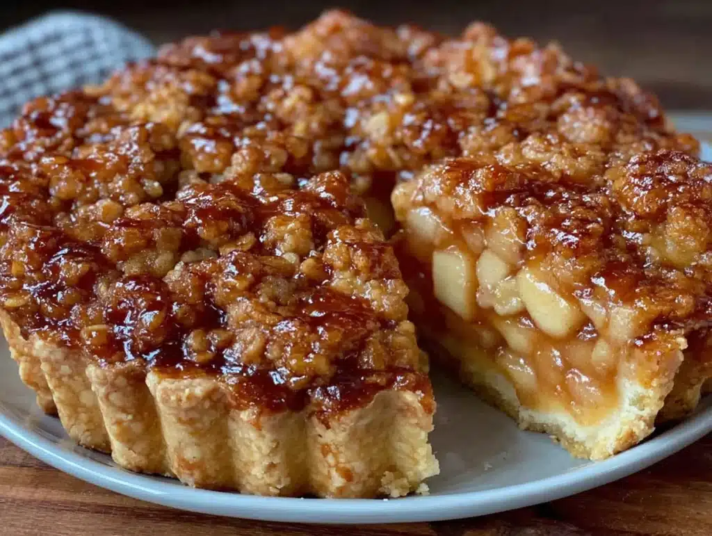 brown butter apple crumble pie - featured image