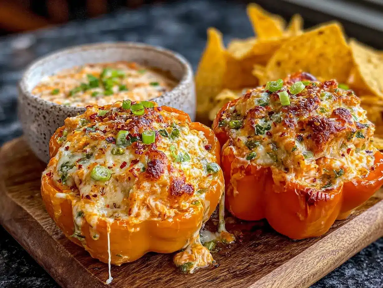 buffalo chicken dip stuffed peppers preparation steps